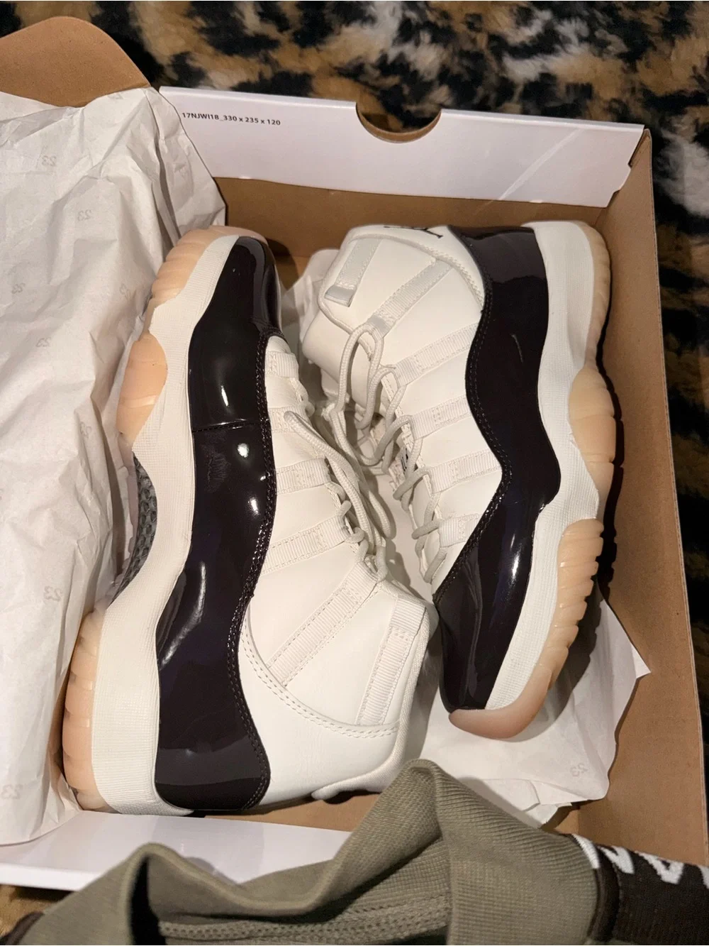 Jordan Men’s Air Jordan 11 Retro - Brown/White & olive Jordan sweater lot of 2